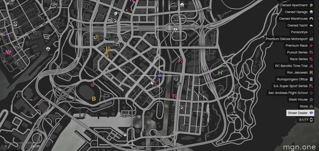 Map location of the Rancho Street Dealer.
