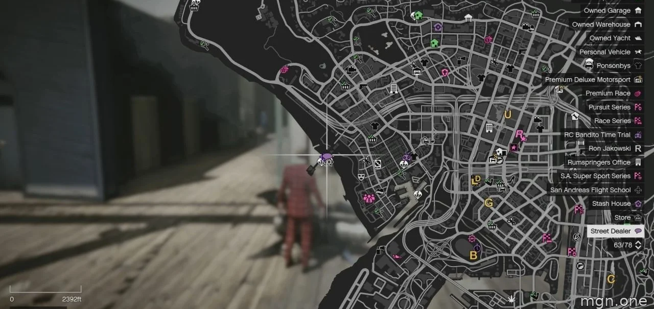 Del Perro Pier street dealer map location.