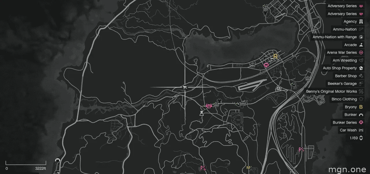 Map location of the Lago Zancudo River Shipwreck spawn.