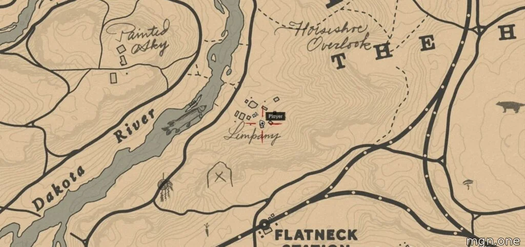 Sheriff's Office map location in Limpany in Red Dead Redemption 2. 