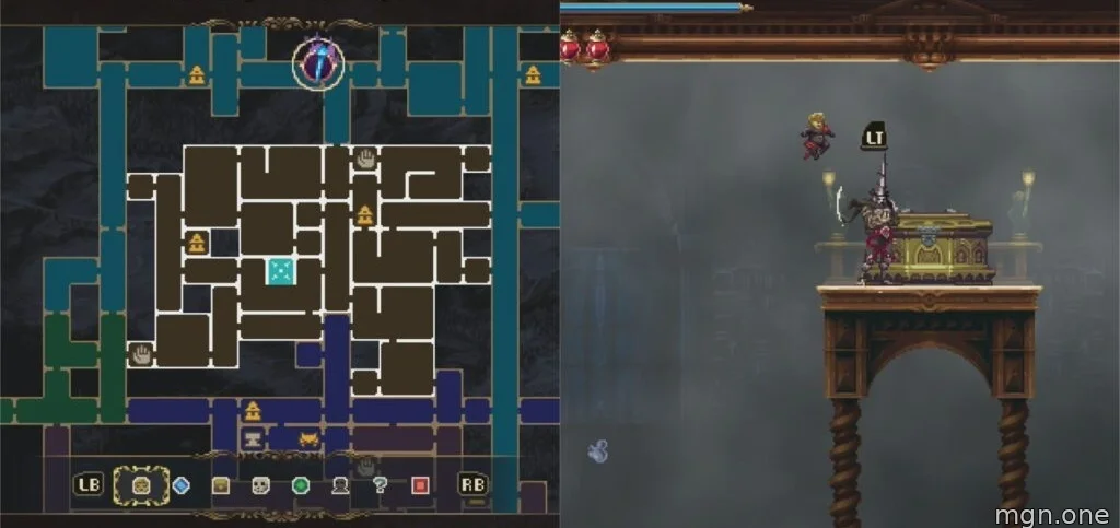 Map location of the Vidalita of the Blind Eyes Chant and the chest it is in. 